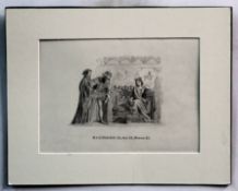 Five assorted 19th century pencil drawings one with added watercolour, of genre scenes and one of