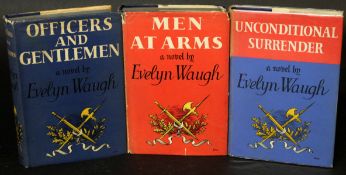 EVELYN WAUGH: 3 titles: MEN AT ARMS, London, Chapman & Hall, 1952, 1st edition, original cloth,