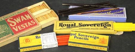 Small box containing Wolff's Royal Sovereign British Made 2H "Yellowhex" pencils (12) + Wolff's "