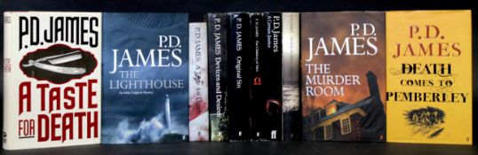 P D JAMES: 10 titles, all signed: A TASTE FOR DEATH, London, Faber & Faber, 1986, 1st edition,