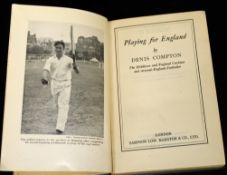 DENIS COMPTON: PLAYING FOR ENGLAND, London, Sampson Low, Marston, 1948, 3rd impression, photographic