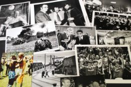 Collection of approx 45 monochrome and 14 colour Press Association/A P Leaf desk photos, mostly