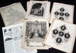 Packet small lot assorted 19th century UK maps including Moule (8) in mixed condition + various