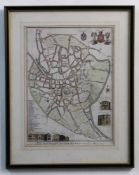 JOHN THOMPSON: PLAN OF THE CITY OF NORWICH, engraved hand coloured plan, 1779, approx 415 x 315mm,