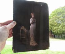 Attributed to Franklin Price Knott (1852-1930), four original hand coloured dry plate portrait belle