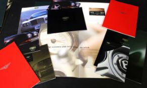 One box approx 50 Bentley sales brochures, some Aston Martin, circa 1990s, 2000s, including