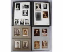 TWO PHOTO ALBUMS containing 96 original sepia quarto-plate photographs of Norfolk, Church fonts