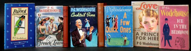 P G WODEHOUSE: 8 titles: FRENCH LEAVE, London, Herbert Jenkins, 1955, 1st edition, original cloth,