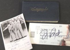 Autograph album approx 135mm x 90mm, including Peter Sellers, Richard Todd, Danny Kaye, Carl