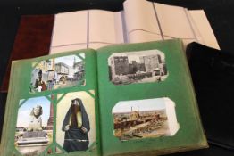 Box assorted postcard albums including some empty