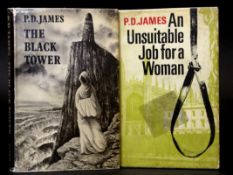 P D JAMES: 2 titles: AN UNSUITABLE JOB FOR A WOMAN, London, Faber & Faber, 1972, 1st edition,