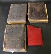 Three Victorian photo albums, each approx 270mm x 200mm, good quantity throughout (approx 50) +