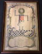 A SLADE: A FREE MASON FORM'D OUT OF THE MATERIALS OF HIS LODGE, engraved hand coloured Masonic print