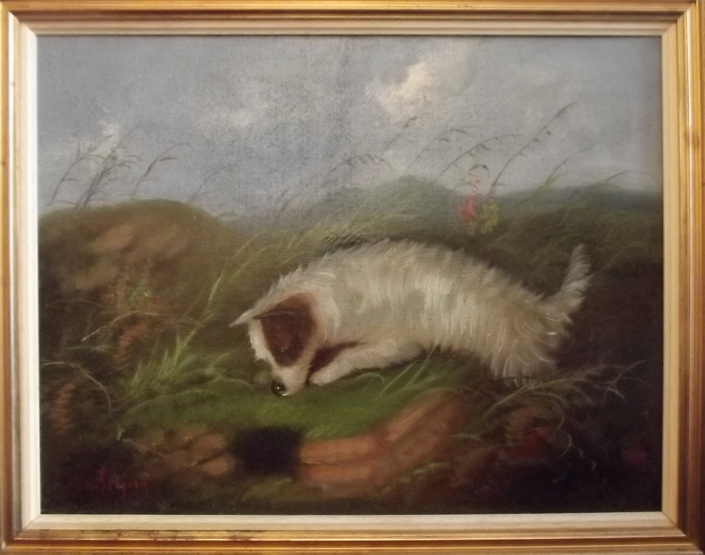 W GREGORY (19th Century) Terrier Dog Ratting, Oil, signed lower left 38 x 50cms - Image 2 of 5