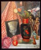 CLAUDE-GERARD TURPIN (Born 1934) Avant Garde Still Life, Oil, signed lower right 73 x 60cms