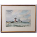 AR LESLIE L HARDY MOORE, RI, (1907-1997) "Thurne Mouth" watercolour, signed lower right