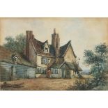 ATTRIBUTED TO JOHN MOORE OF IPSWICH (1820-1902) "Old Alehouse near Dunwich" watercolour