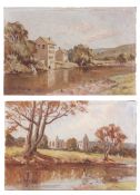 AR CHRIS FOTHERGILL (20th century) "Bolton Abbey" and "Leyton Old Mill" pair of oils on board