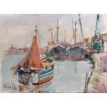 AR ROWLAND FISHER, ROI, RSMA (1885-1969) Ship studies group of three watercolours, all signed