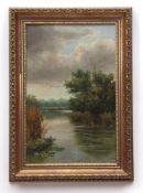 PERCY LIONEL (19TH/20TH CENTURY) Broadland scene oil on board, signed lower right 36 x 22cms