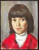 AKOS BIRO (1911-2002) Portrait of a girl, Oil, unsigned with studio stamp verso