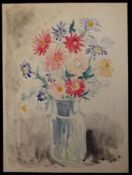 AKOS BIRO (1911-2002) Impressionist vase of flowers, Watercolour