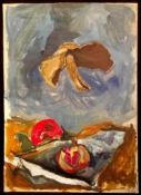 AKOS BIRO (1911-2002) Abstract Still Life, Oil, Studio Stamp to reverse