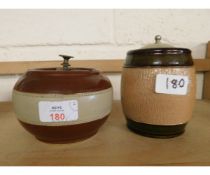 ROYAL DOULTON TOBACCO JAR TOGETHER WITH A FURTHER TOBACCO JAR (2)