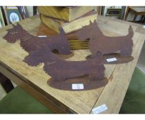 THREE STEEL LASER CUT GARDEN MODELS OF SCOTTIE DOGS (3)