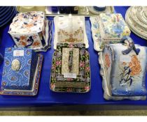 SIX VICTORIAN BUTTER DISHES TO INCLUDE A MASON S REGENCY DISH ETC (6)