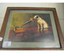 OAK FRAMED PRINT HIS MASTER S VOICE