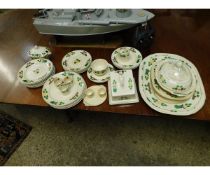 QUANTITY OF ROYAL IVORY TITAN WARE, FRUIT DECORATED PART DINNER SERVICE TO INCLUDE GRADUATED SET