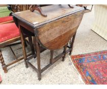 OAK FRAMED DROP LEAF GATE LEG TABLE ON CANTED SUPPORTS