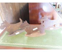 THREE STEEL LASER CUT GARDEN MODELS OF SCOTTIE DOGS (3)