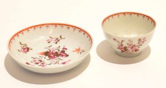 18th century Chinese porcelain tea bowl and saucer