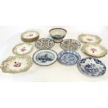 Group of 19th century ceramics including a part English porcelain tea service decorated in