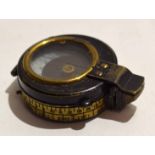 WWI period prismatic marching compass, E R Watts & Sons London, 1915, No 8830 of typical form with