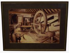 Denys H Somerfield, signed monotone watercolour, inscribed "Old Kiln Museum - The Wheelwrights