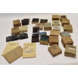 Collection of boxed sets of magic lantern slides, including The Boer War Chapter 2, Jack the Giant