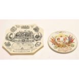 19th century Staffordshire dish made to commemorate Queen Victoria's Jubilee in 1887, the dish