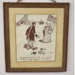 After Harry J Weston, sepia print, Comical scene (Johnnie Walker), 28 x 24cm