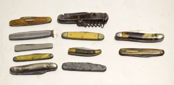 **Mixed Lot: comprising seven various two-bladed folding pocket knives together with two further