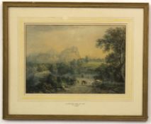 M Lilwall, signed watercolour, "Edinburgh from the West, circa 1825", 23 x 33cm