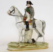 Continental porcelain model of Napoleon on horseback, 35cm high