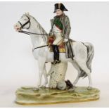 Continental porcelain model of Napoleon on horseback, 35cm high