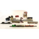 Mixed group of Hornby 0 gauge railway items including Thomas & Friends train "Percy" (R 350) plus