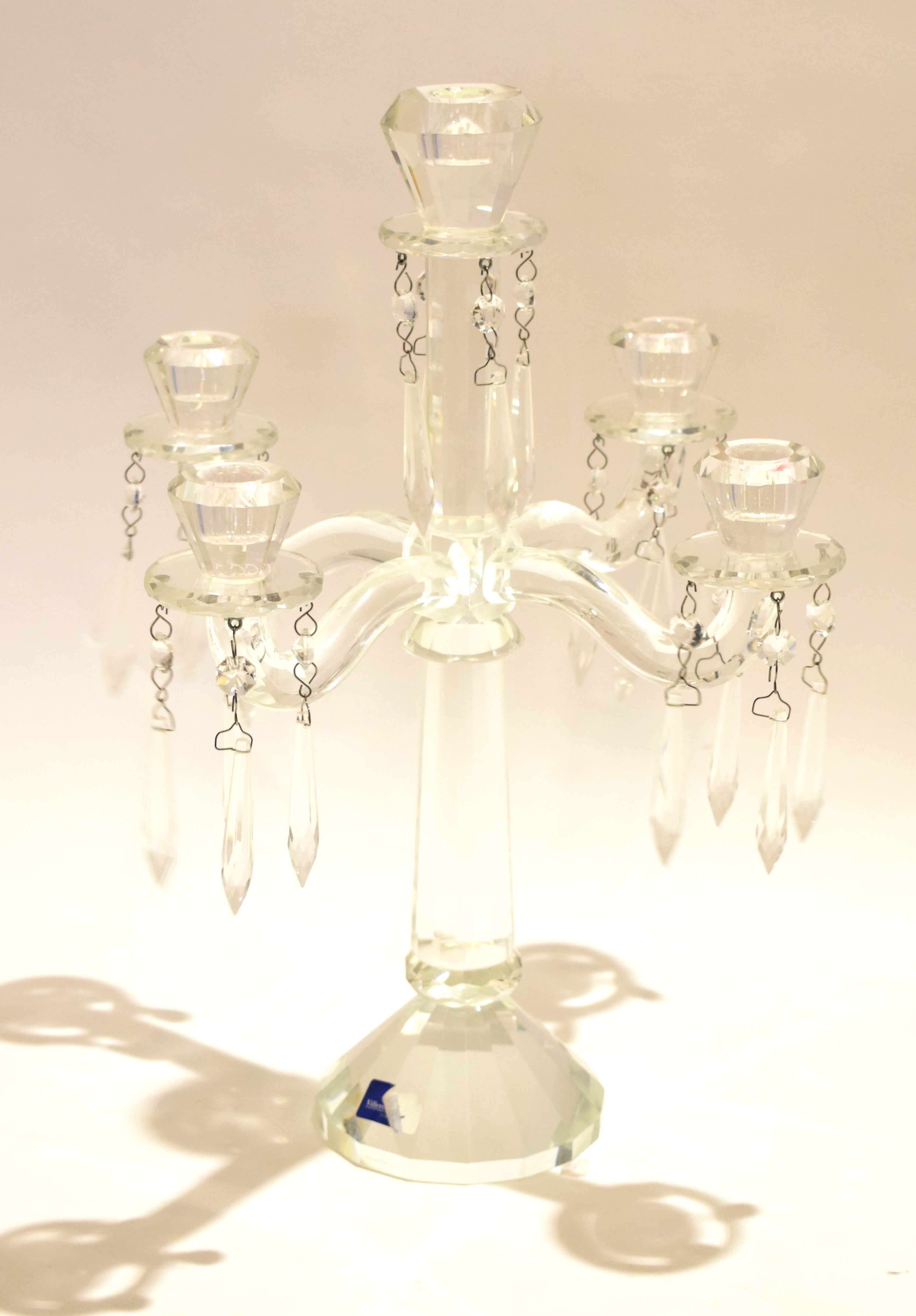 Glass candelabra with droplets, designed by Villeroy & Bosch, 43cm high