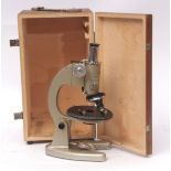 Mid-20th century monocular microscope, Prior - England, 51669, the Y shaped foot to a pivoting