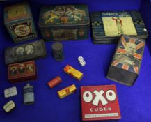 Collection of antique tins to include Orme's Malted Milk Toffees