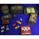 Collection of antique tins to include Orme's Malted Milk Toffees